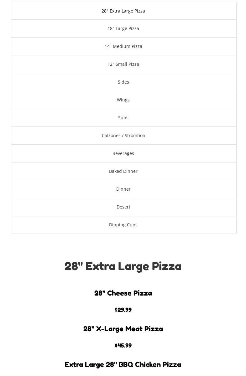 Fat Daddio's Pizza (NO 3RD PARTY SALES CALL DIRECT OR VISIT (FATDADDIOSPIZZA.COM) Menu