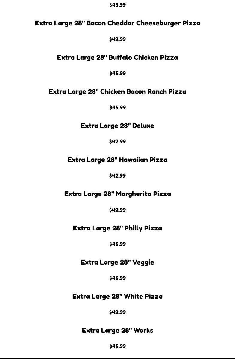 Fat Daddio's Pizza (NO 3RD PARTY SALES CALL DIRECT OR VISIT (FATDADDIOSPIZZA.COM) Menu