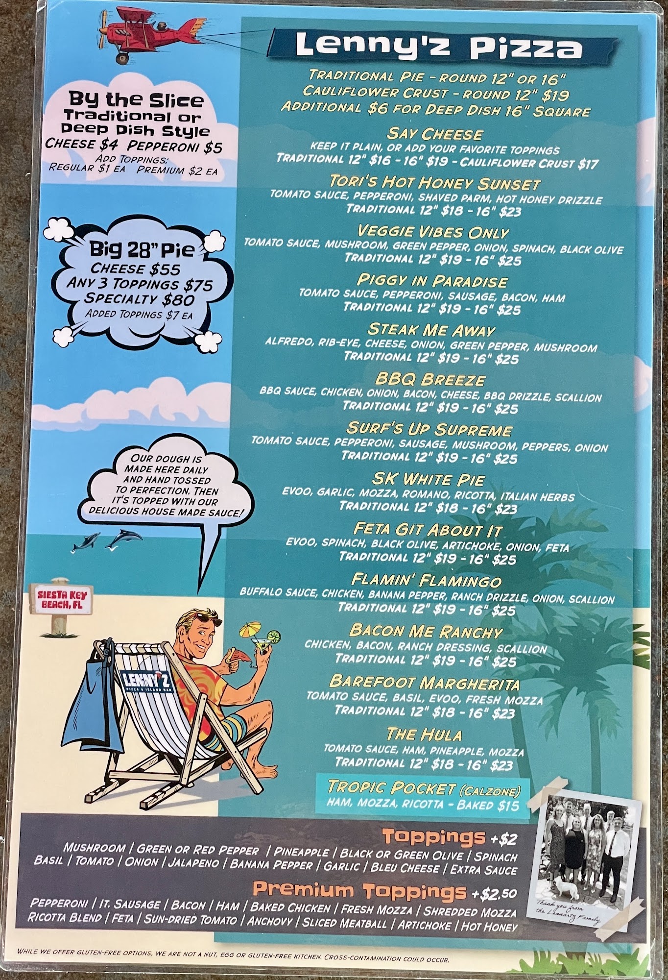 Lenny'z Pizza and Island Bar Menu