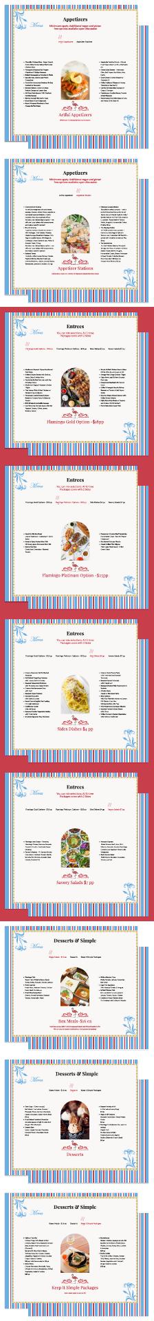 Royal Flamingo Catering Menu