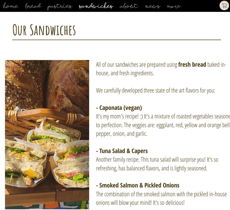 Simply Bread Menu