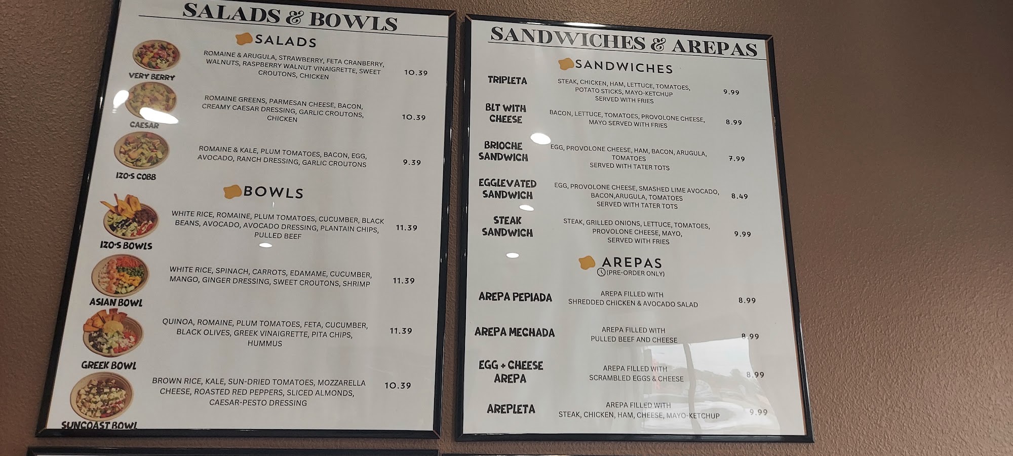 Izo’s Latin Cafe Menu