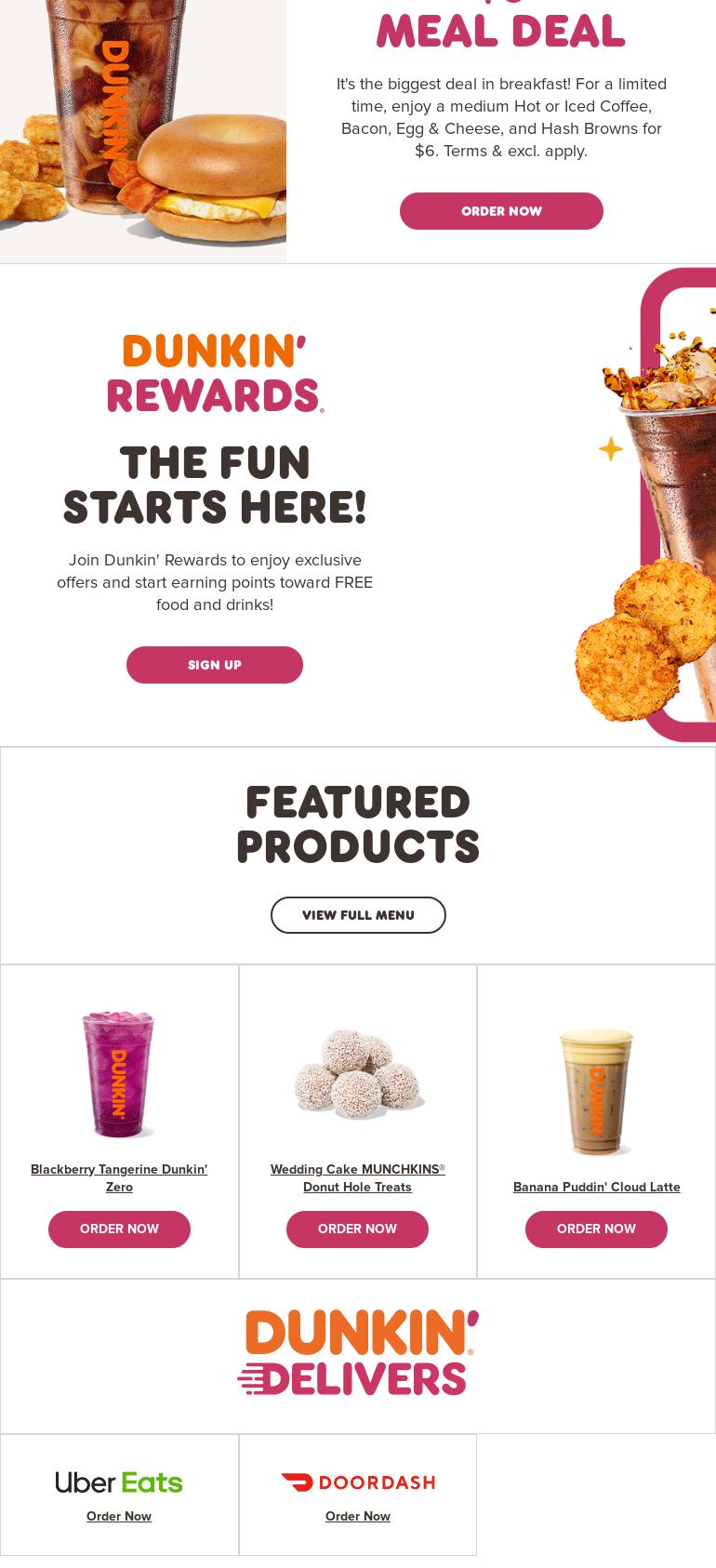 Dunkin' Menu