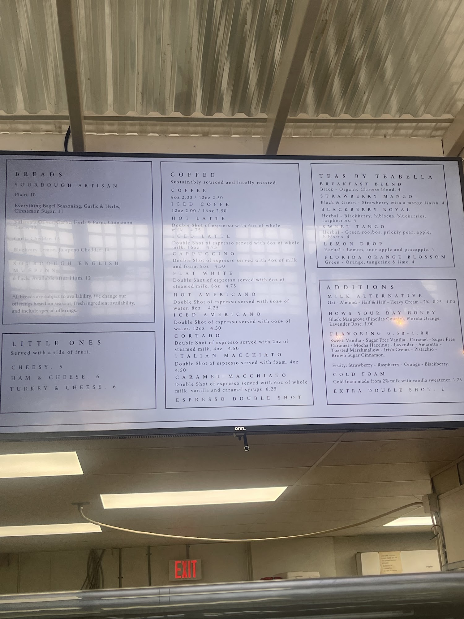 The Sourdough Co Menu