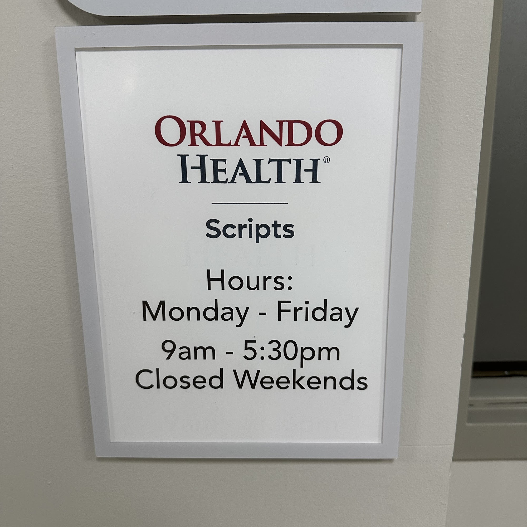 Orlando Health Scripts Pharmacy - Inside Orlando Health Bayfront Hospital