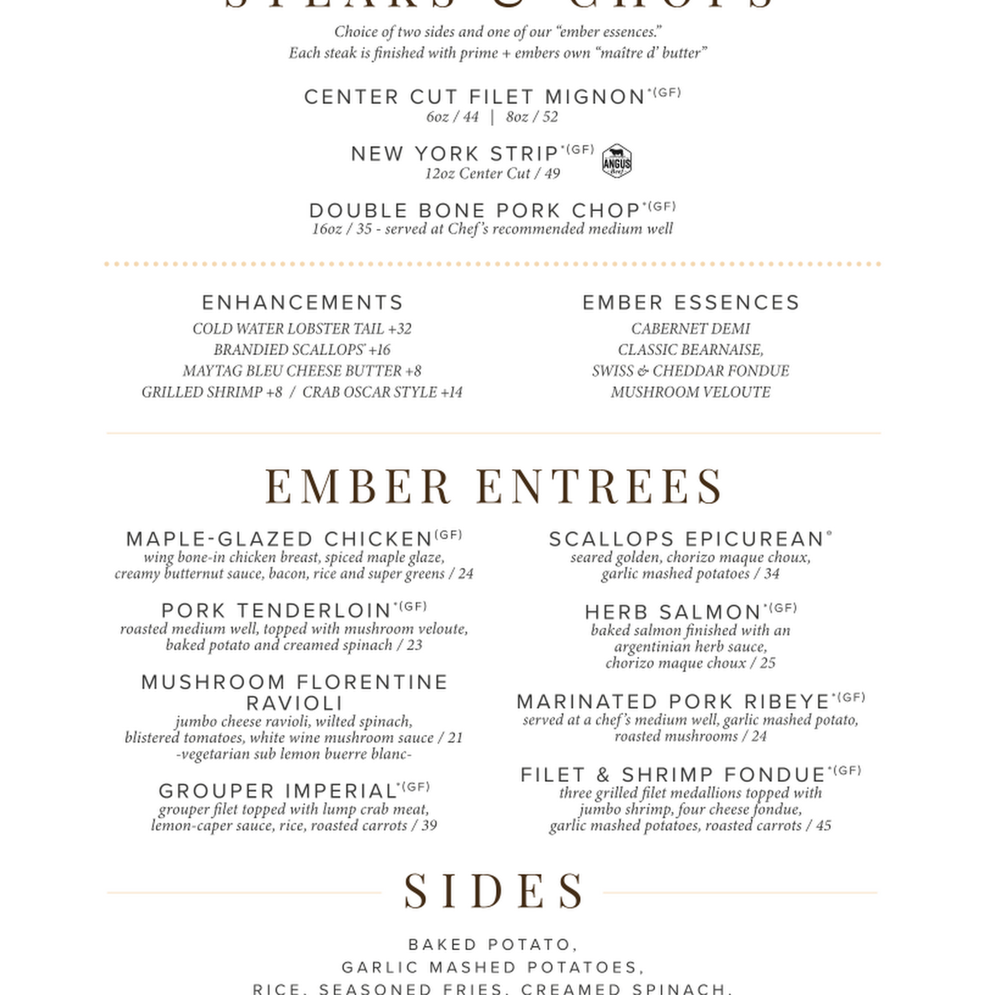 Prime + Ember Menu