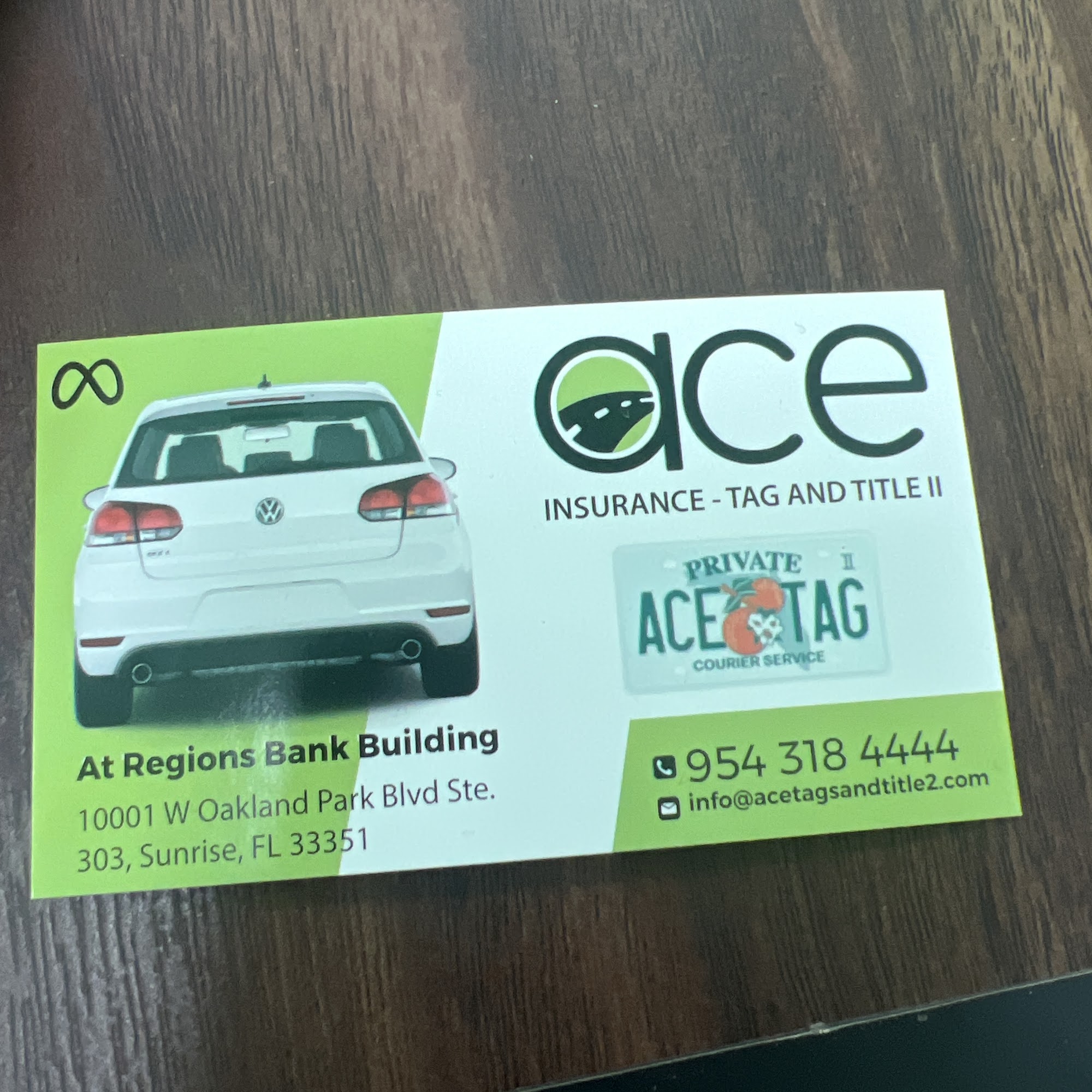 Ace Tag & Title II 10001 W Oakland Park Blvd Ste. 303, Sunrise Florida 33351