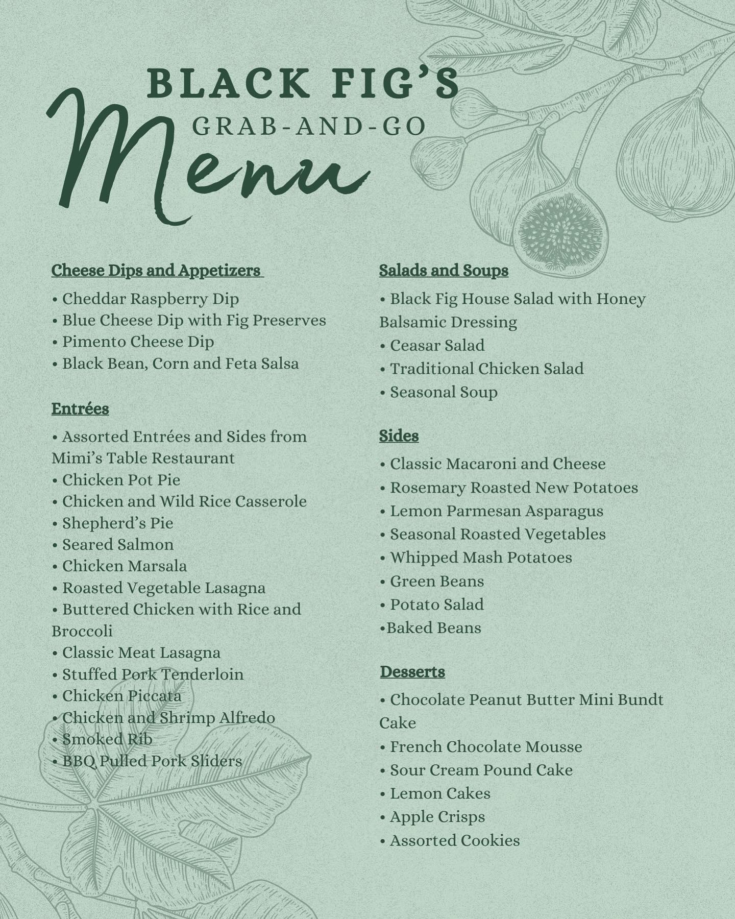 Black Fig Menu