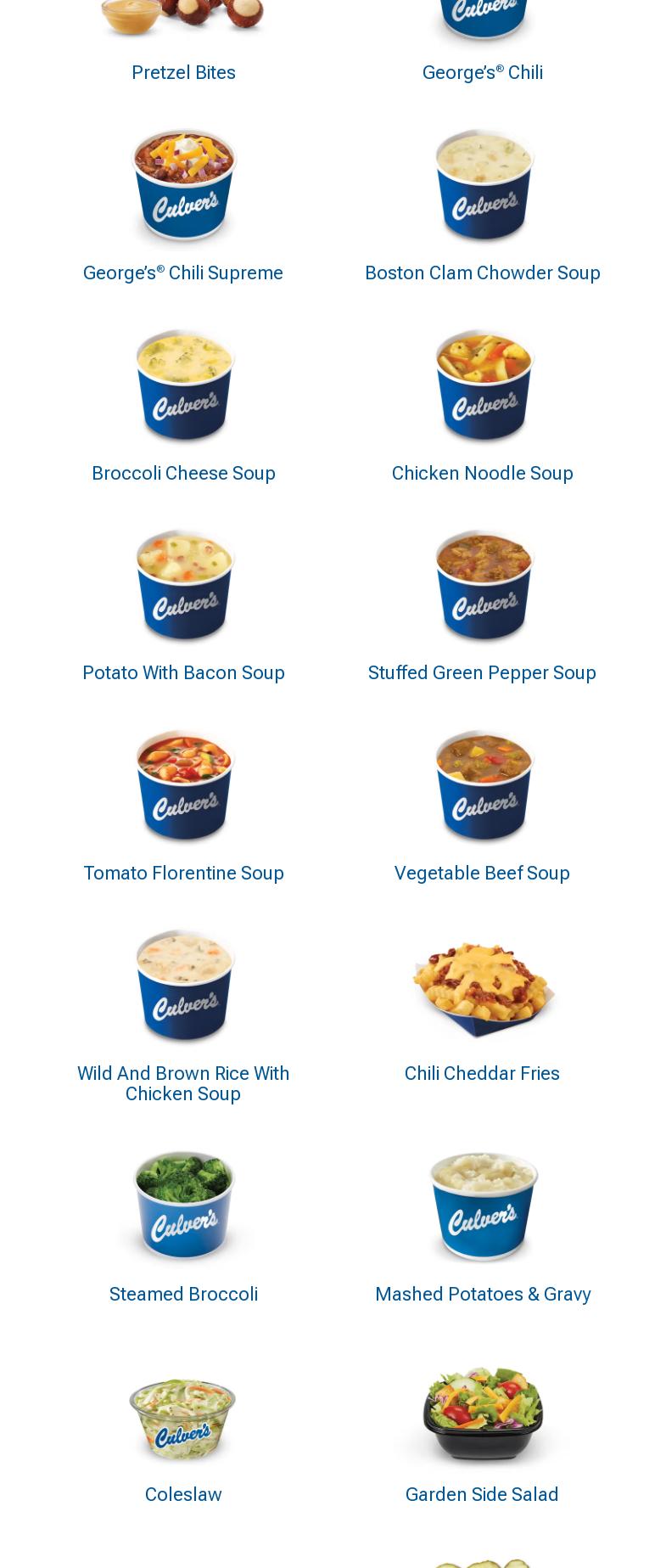 Culver’s Menu
