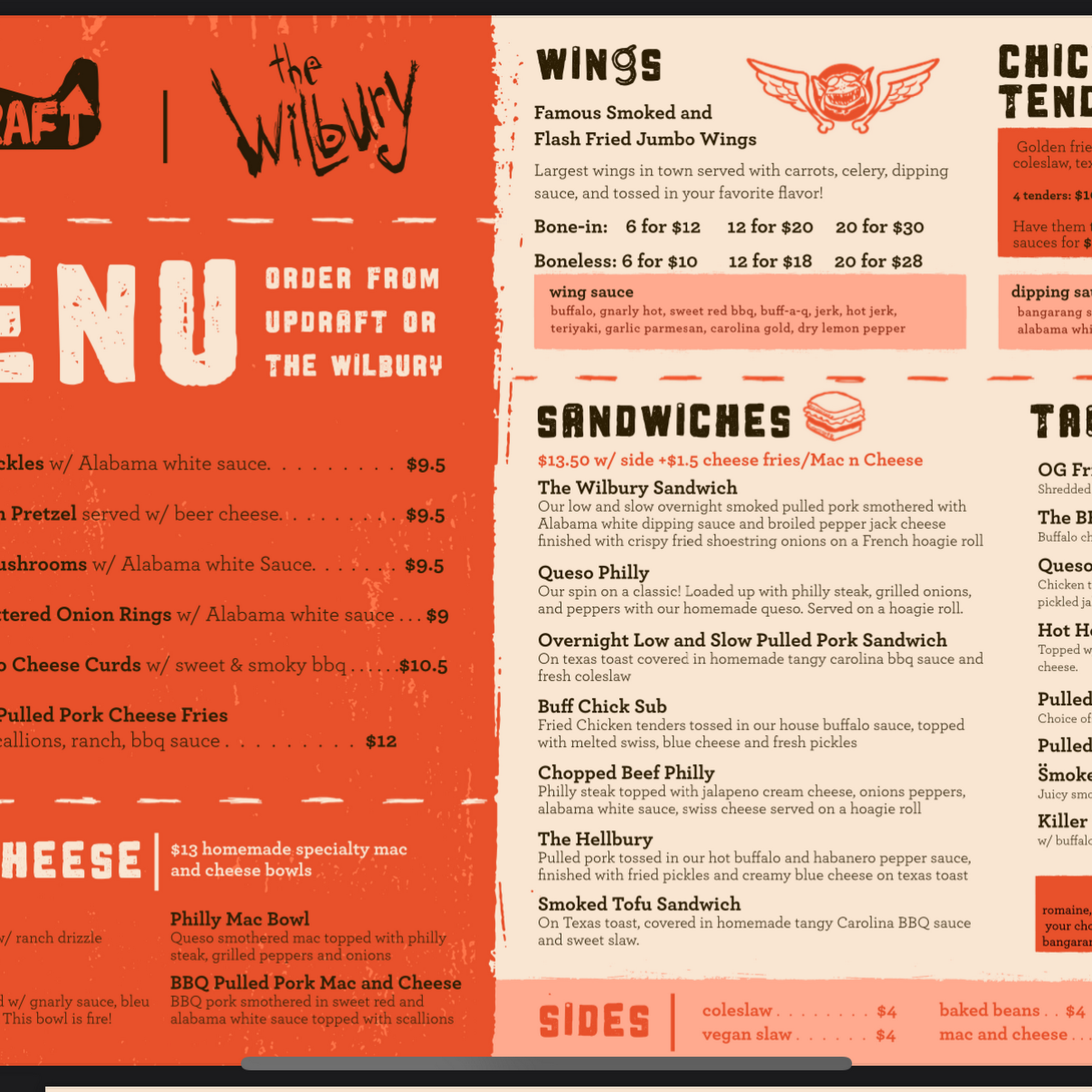 Updraft Menu