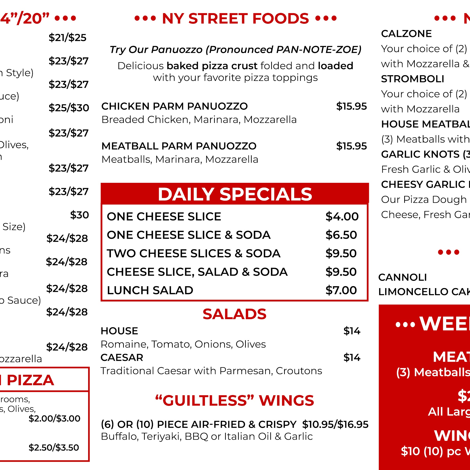 The NY Pizza Place - Tamarac Menu