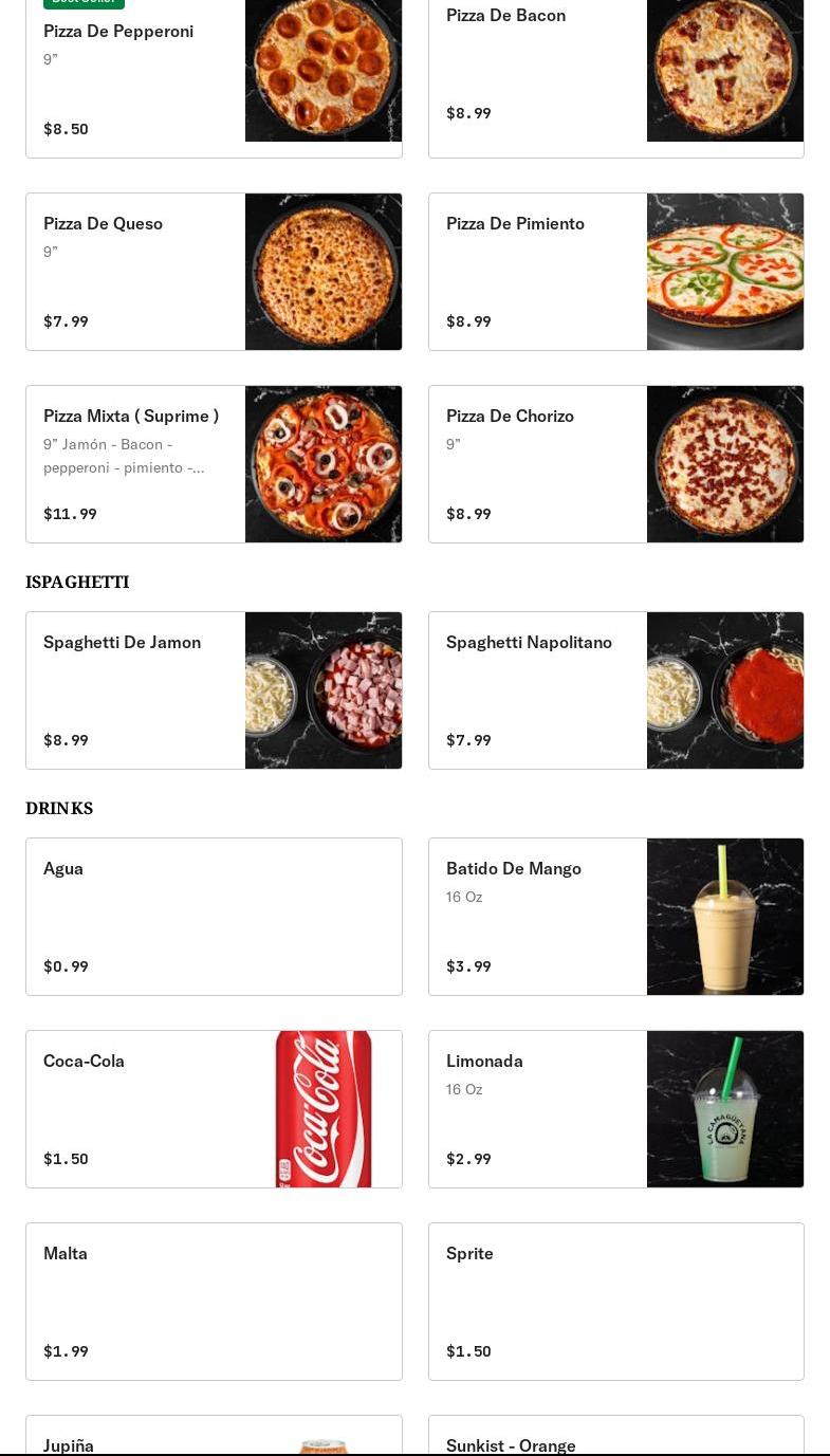 Pizza Cubana La Camagüeyana Menu