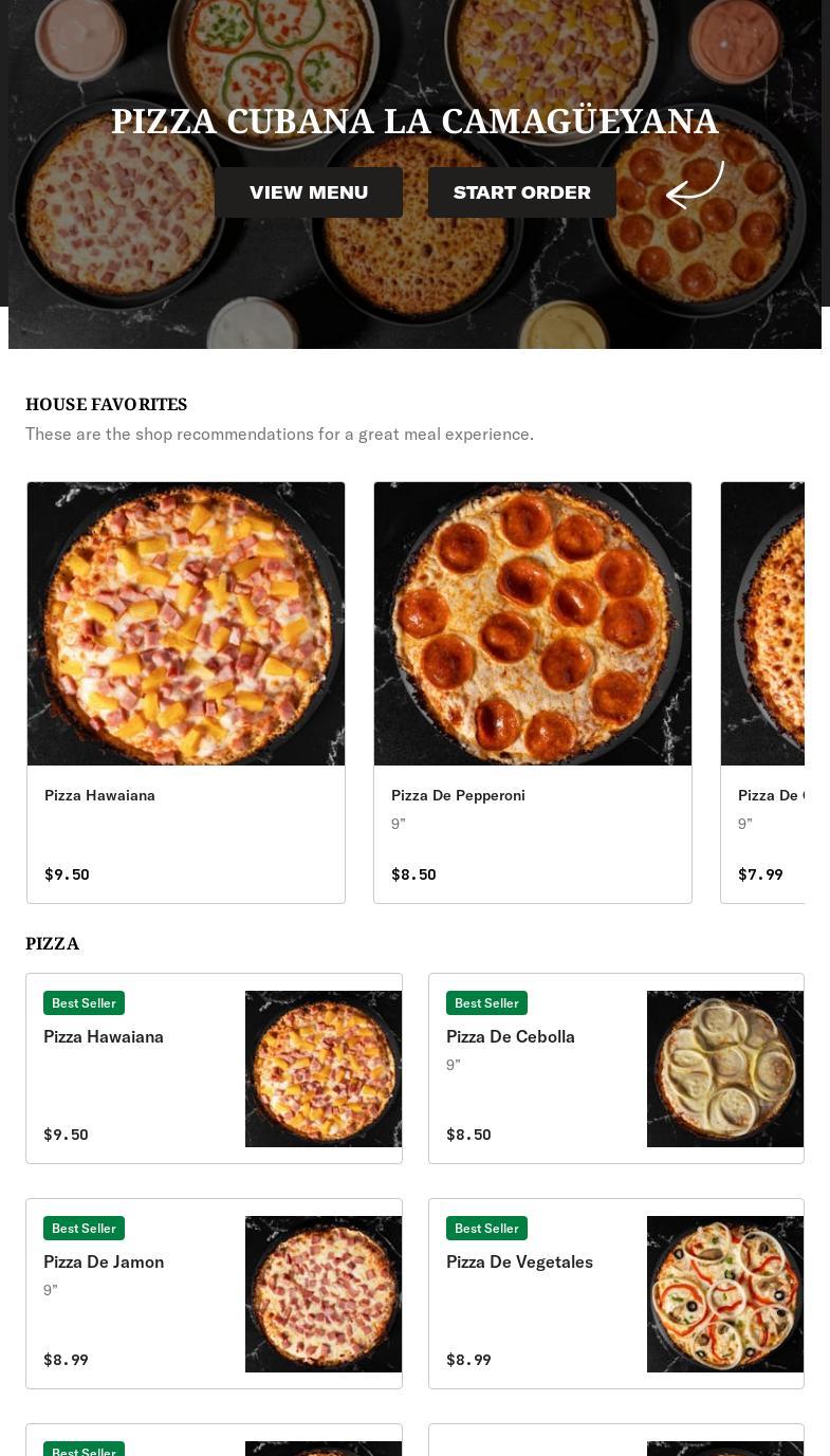 Pizza Cubana La Camagüeyana Menu