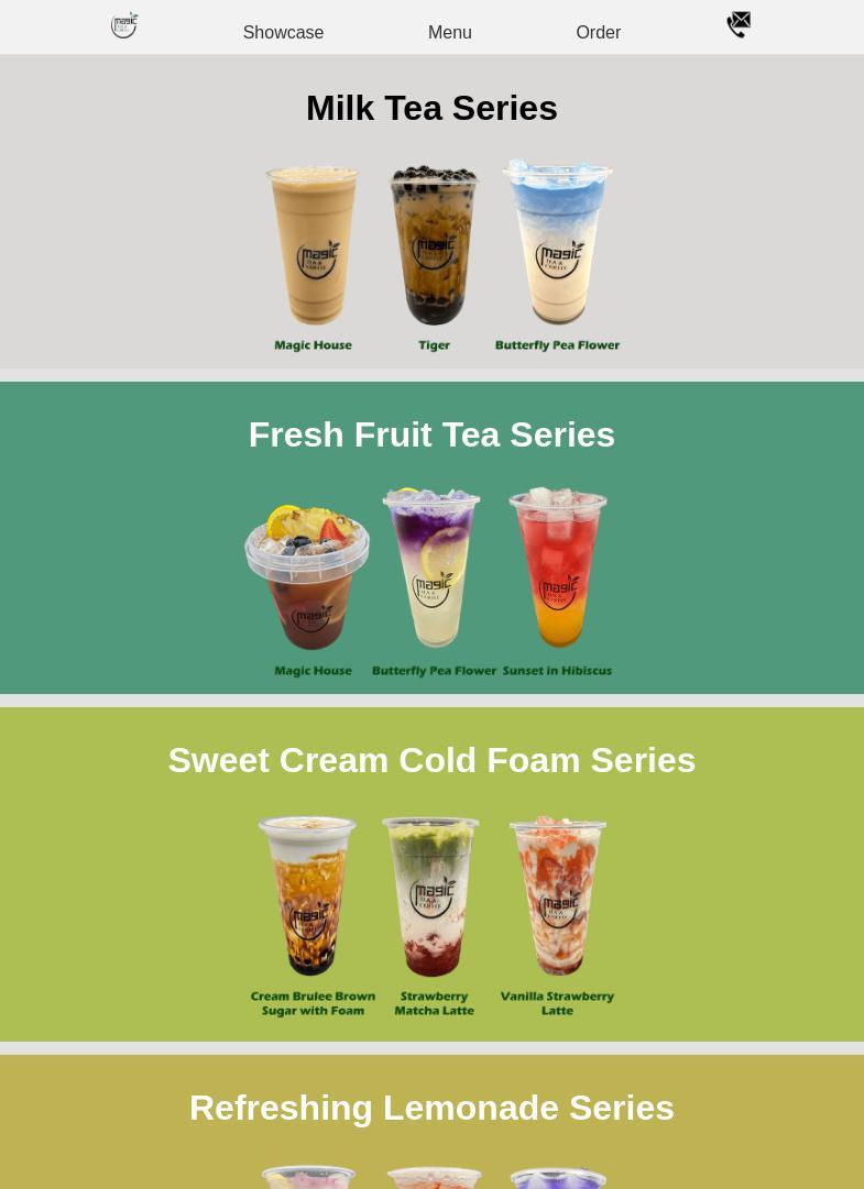 M Tea and Coffee Menu