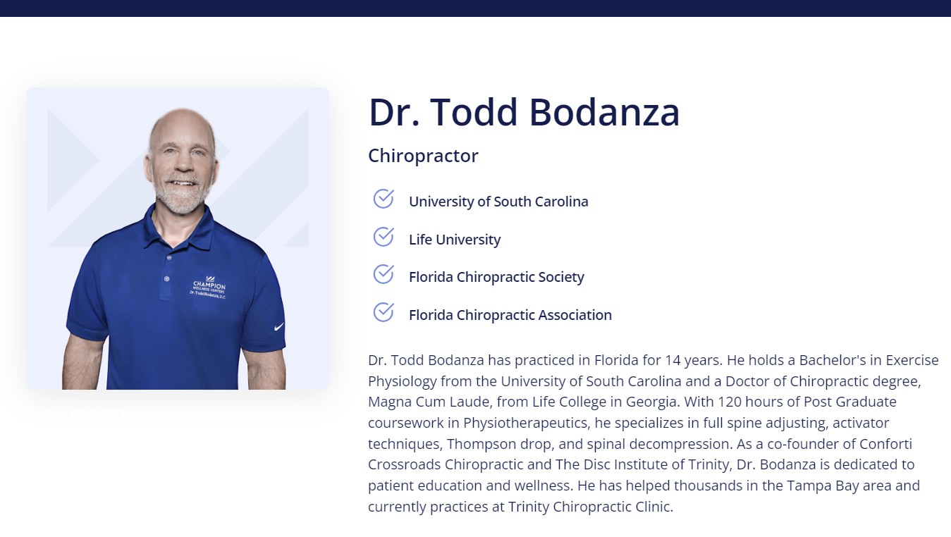 Dr. Bodanza at Conforti's Crossroads Chiropractic