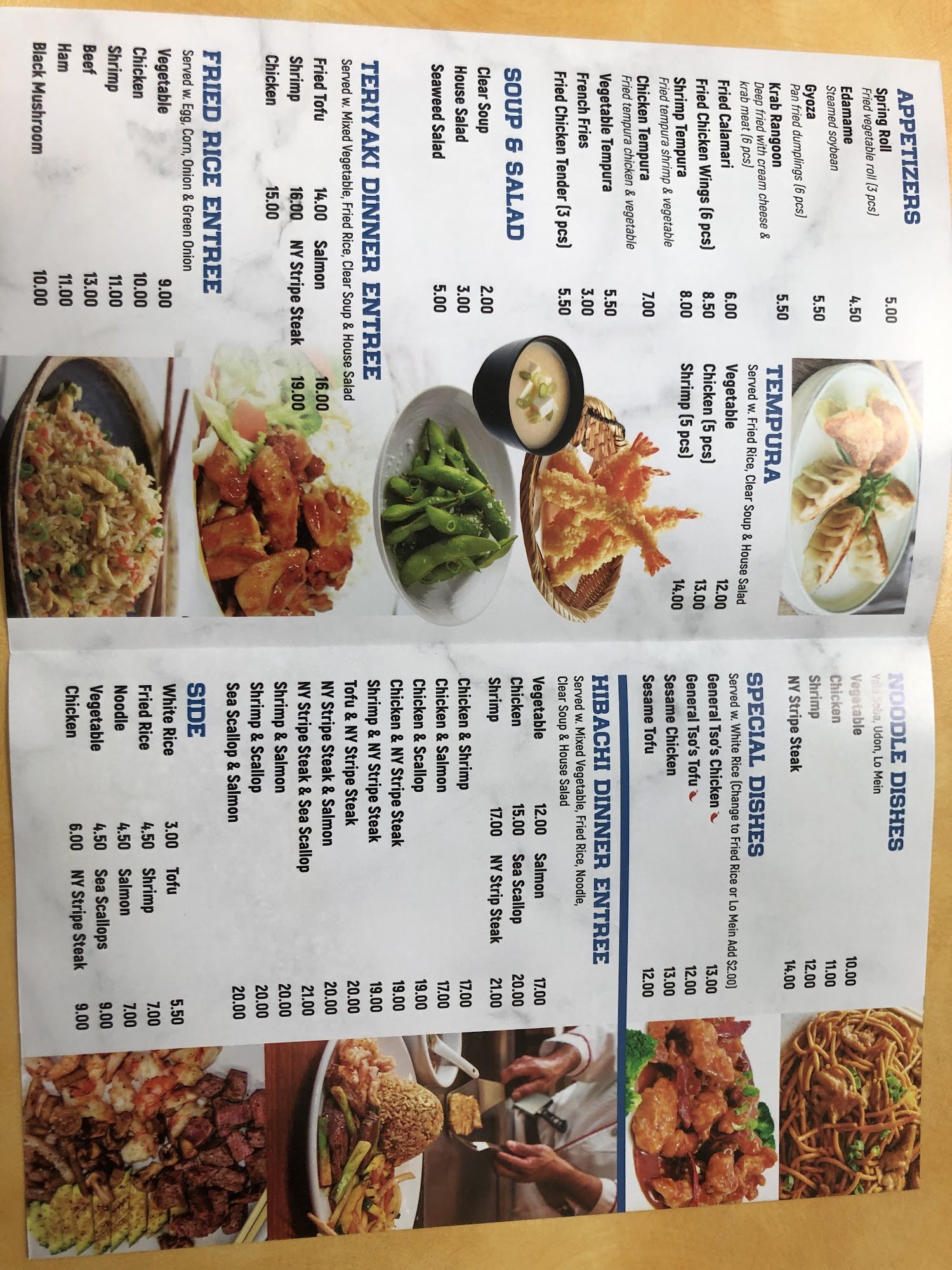 MIZU HIBACHI Menu