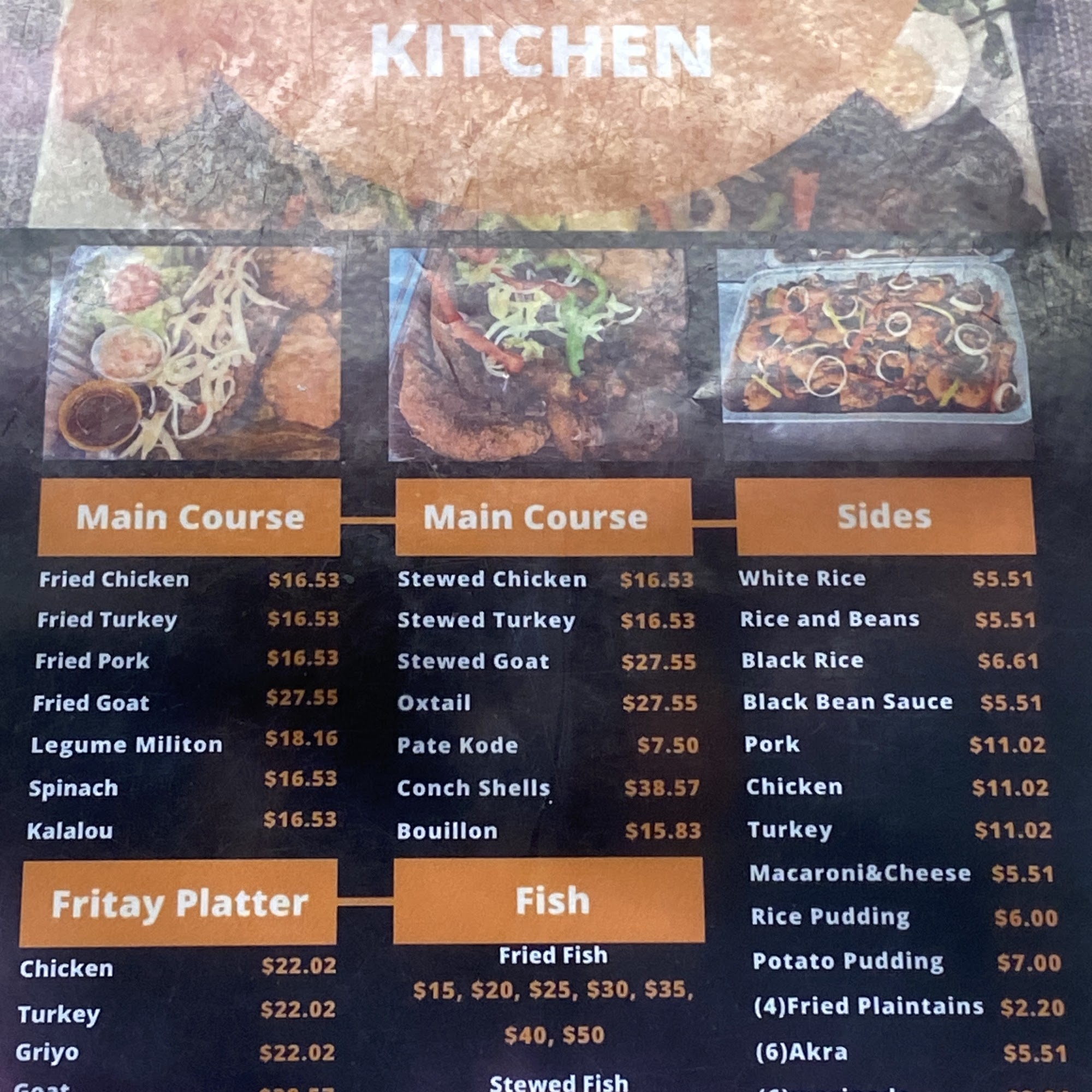 Happy Kitchen Menu