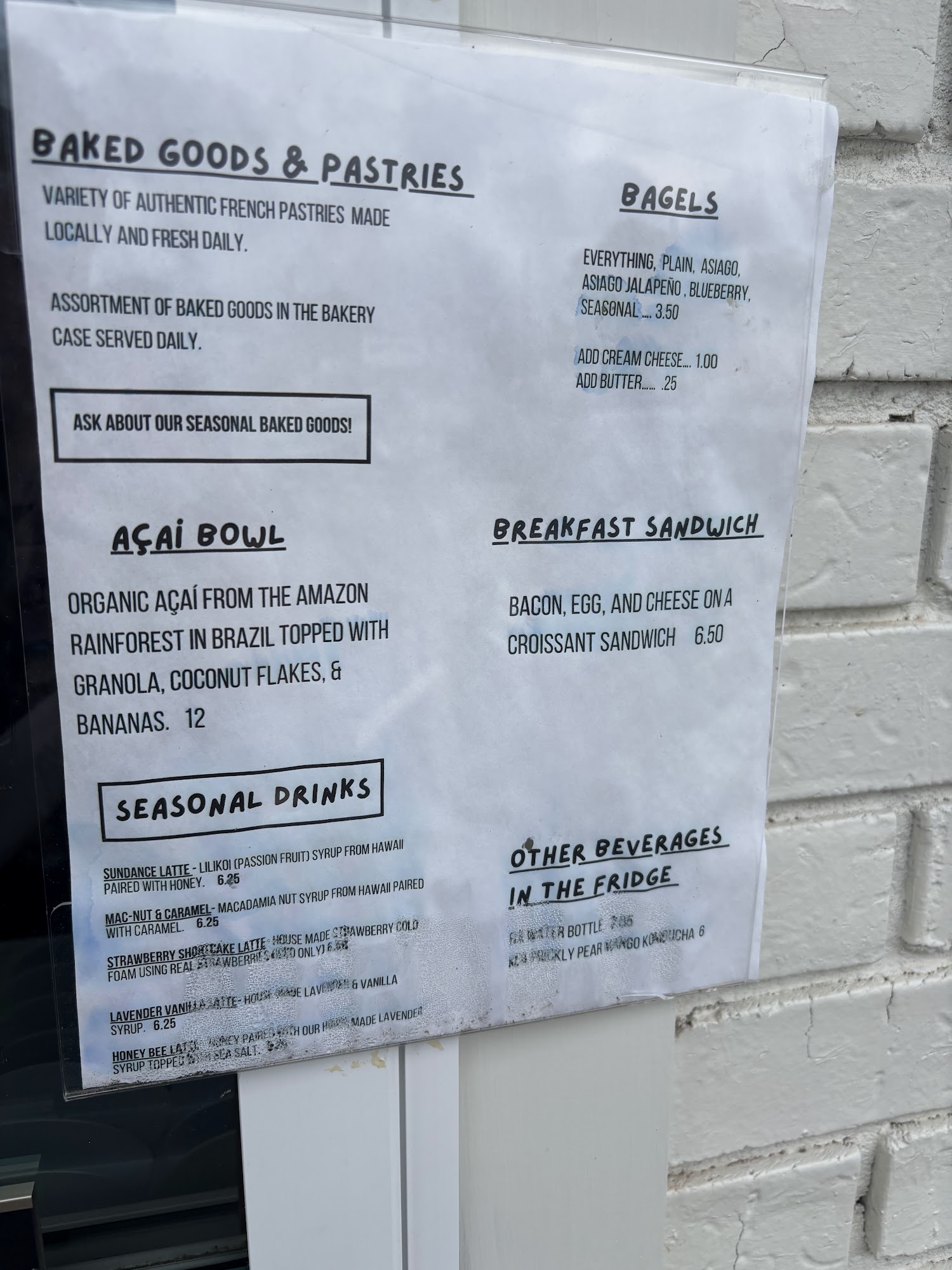 Cafe Coco Coffee Menu