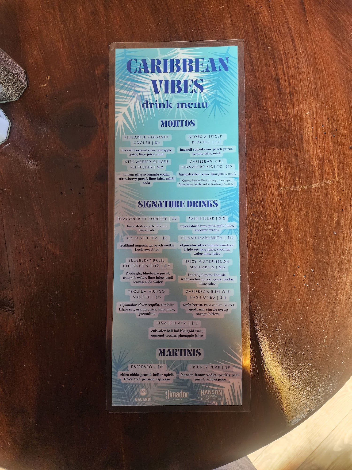 Caribbean Vibes Menu