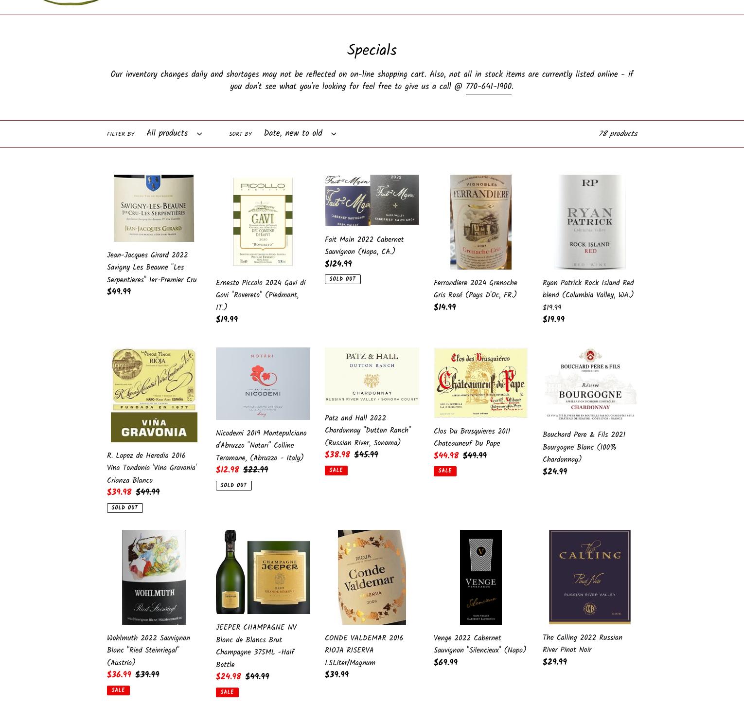 Bin 75 Menu