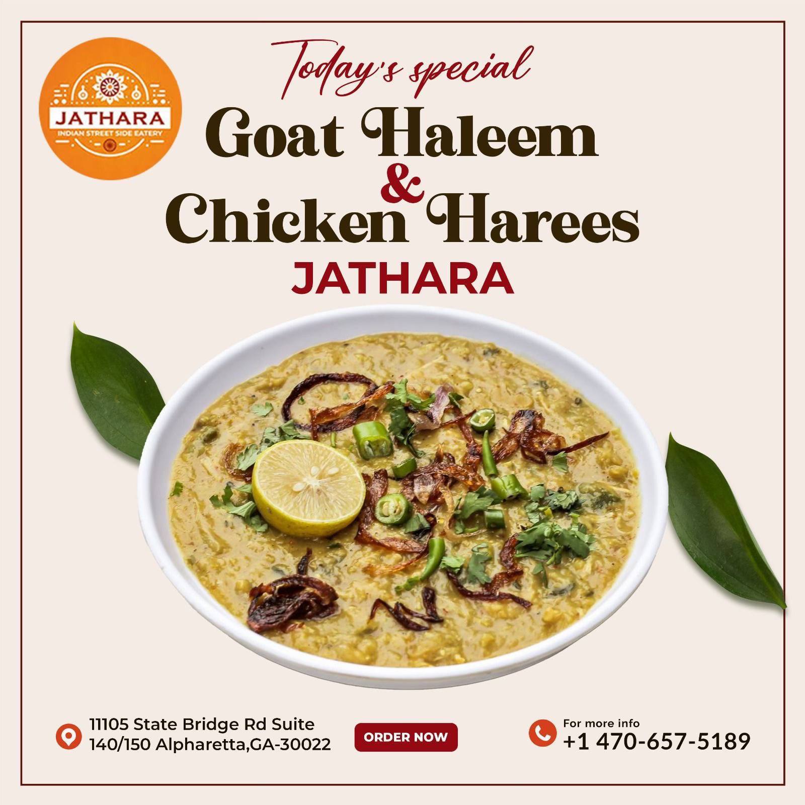 Jathara - Indian Street Side Eatery Menu