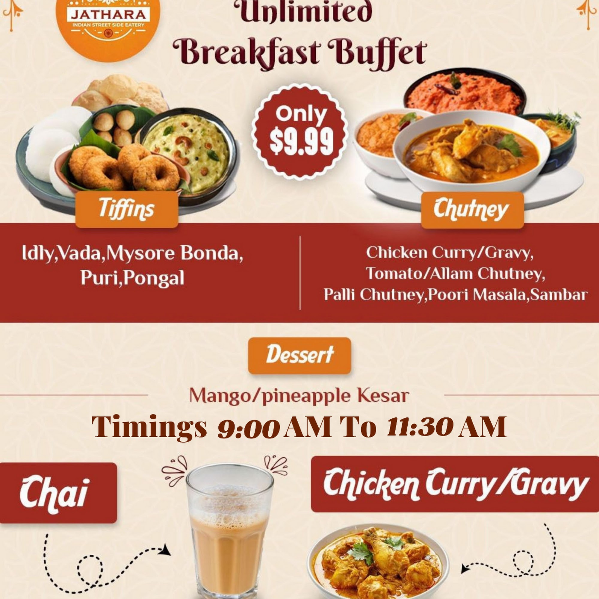 Jathara - Indian Street Side Eatery Menu