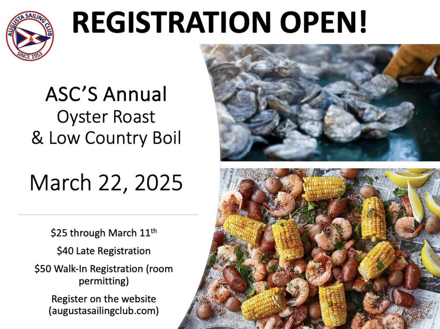 Augusta Sailing Club, Inc. Menu