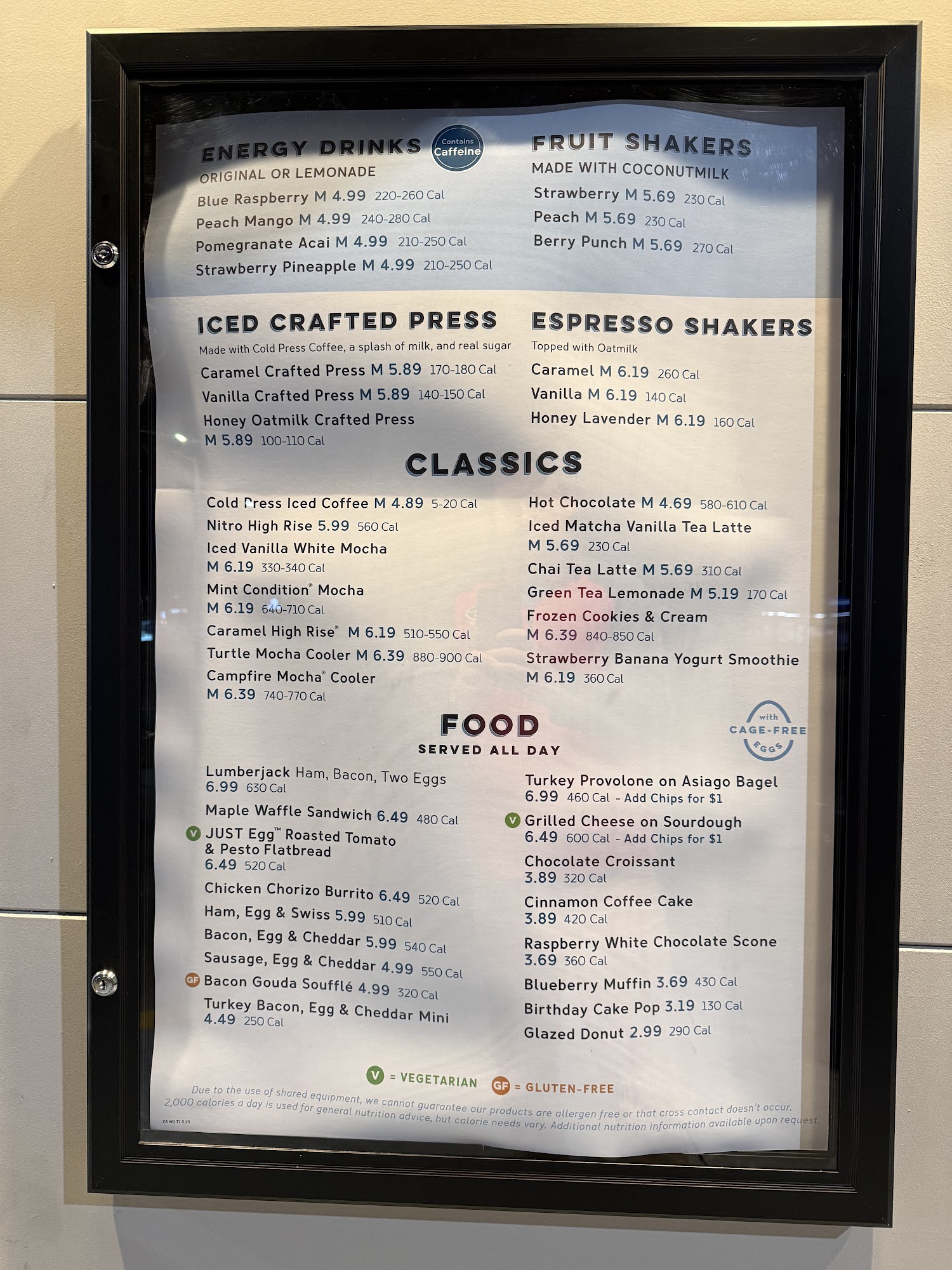 Caribou Coffee Menu