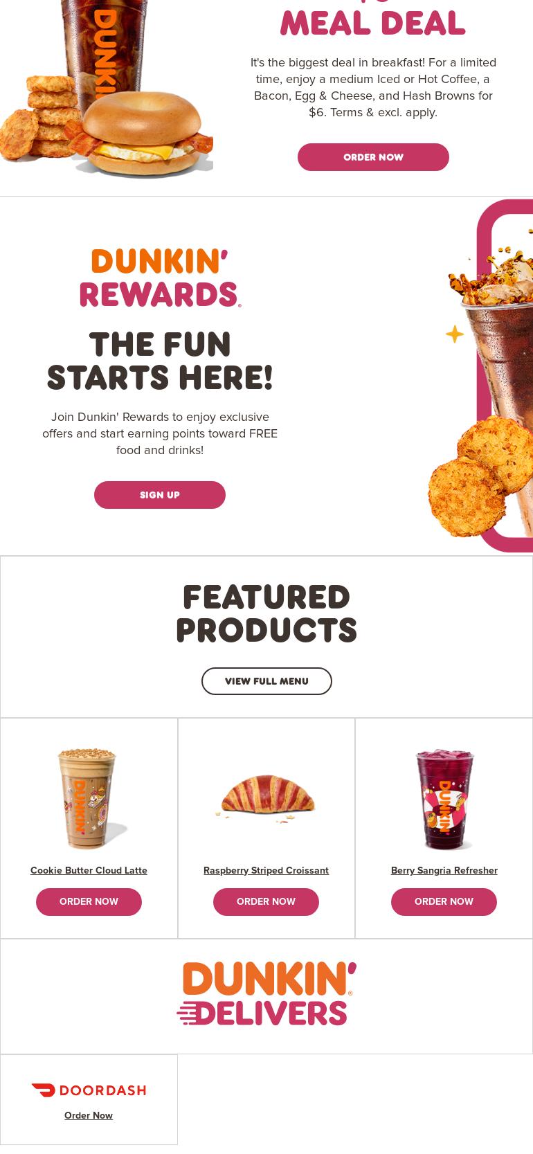 Dunkin' Menu