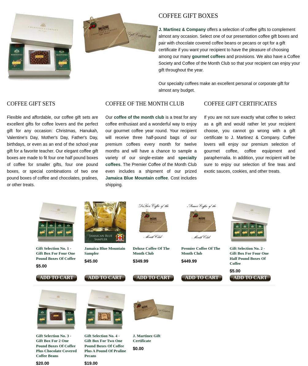 J Martinez & Co Menu