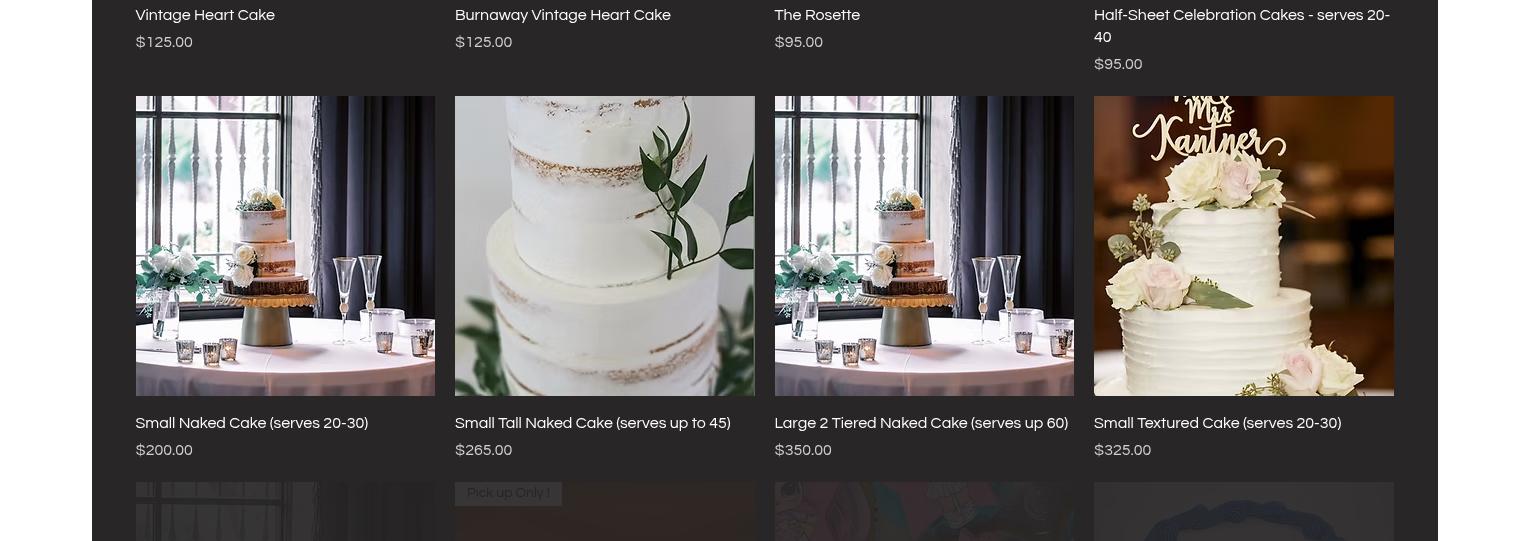 Virginia Marie Cake Boutique Menu