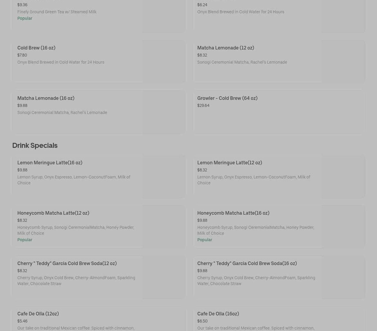 Northcreek Cafe Menu