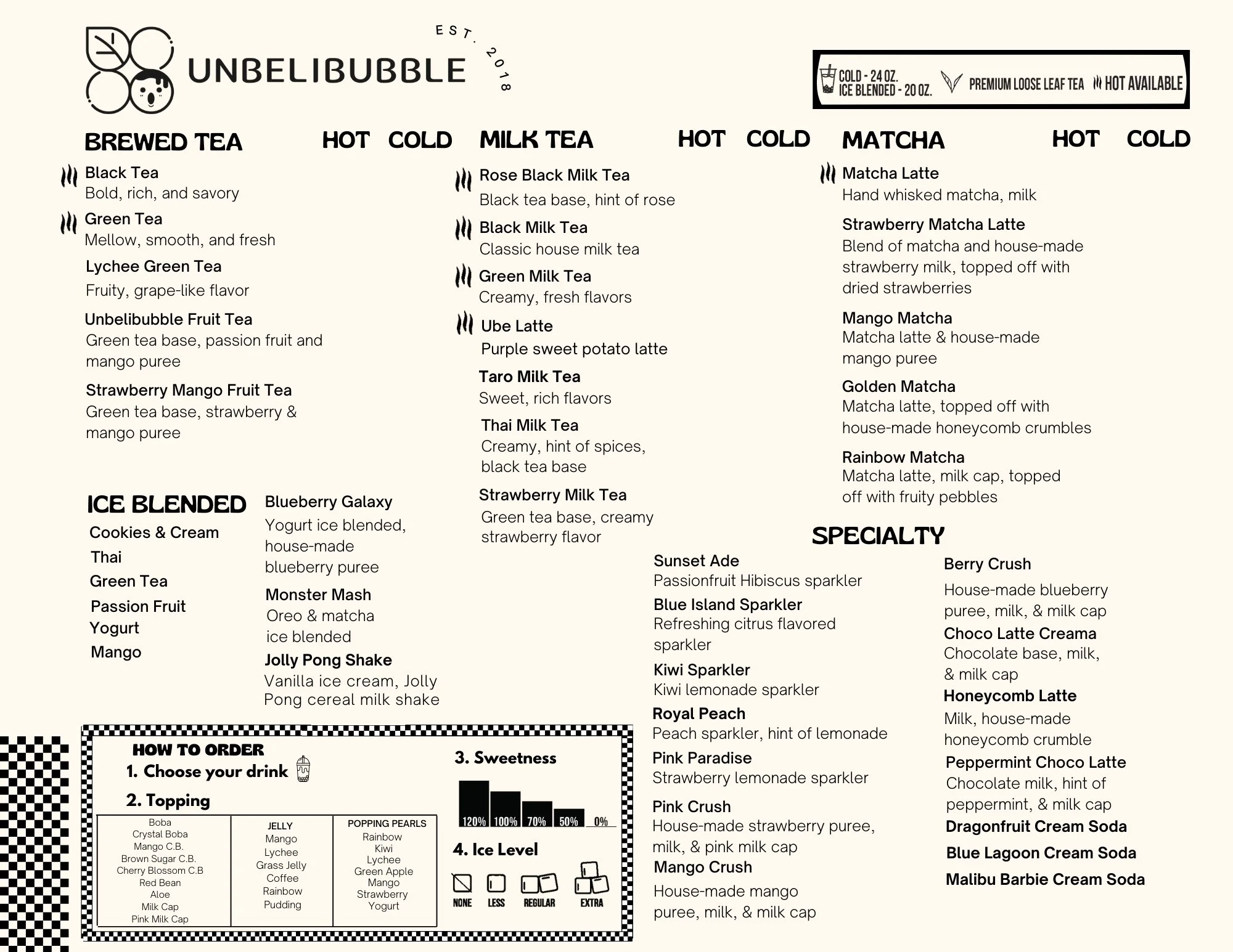 Unbelibubble Menu