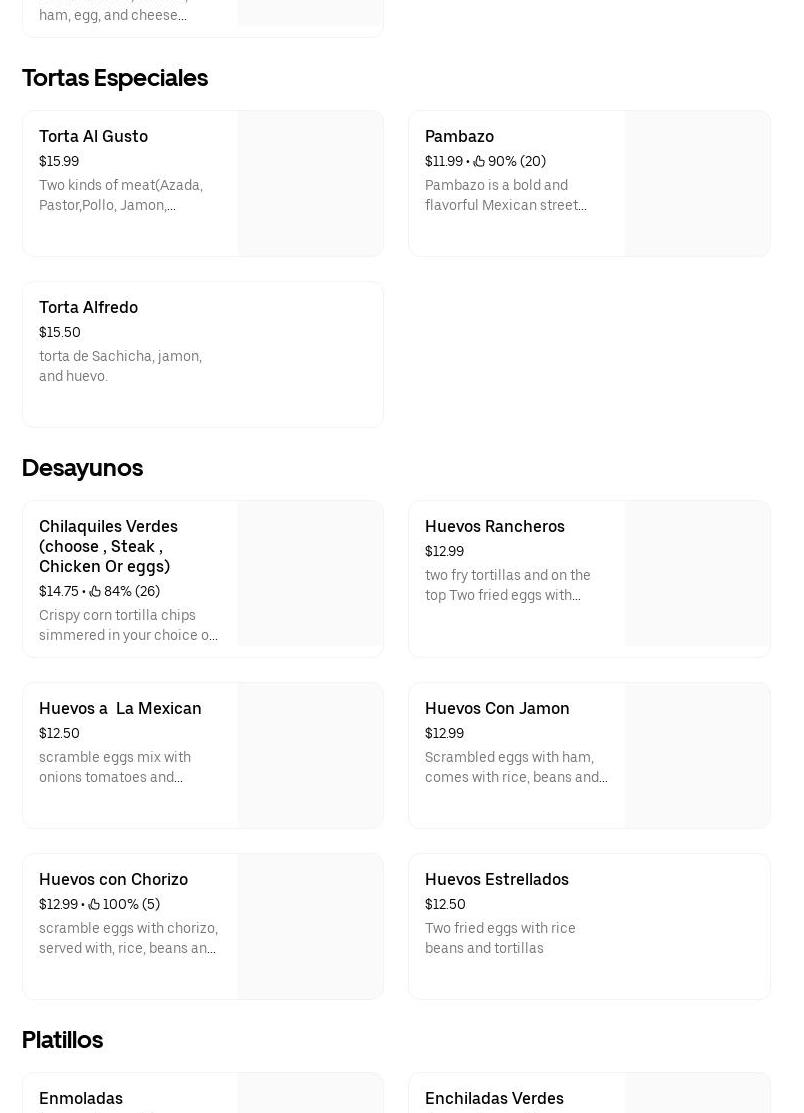 La Consentida de la morrot Menu