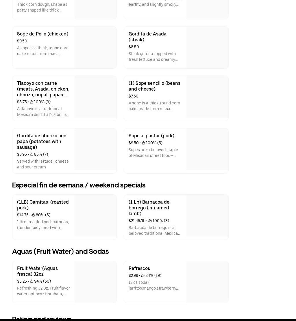 La Consentida de la morrot Menu