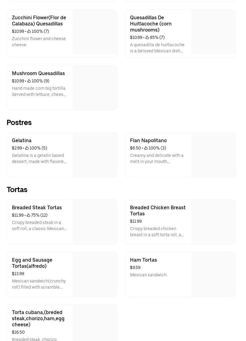 La Consentida de la morrot Menu