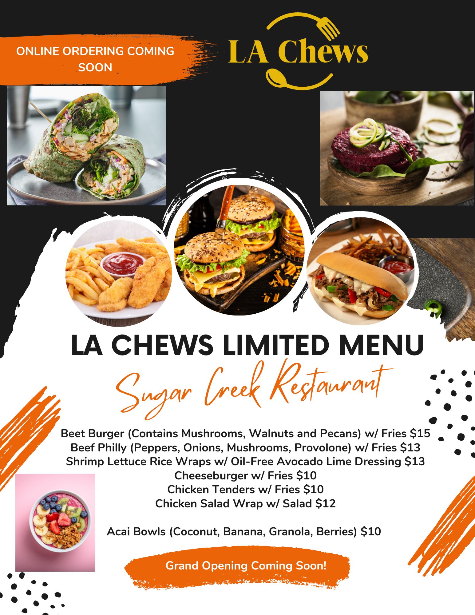 LA Chews Menu
