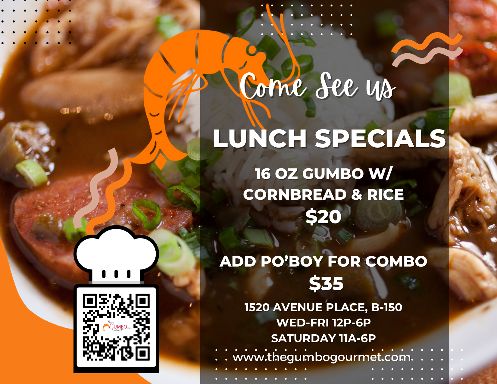 The Gumbo Gourmet Menu