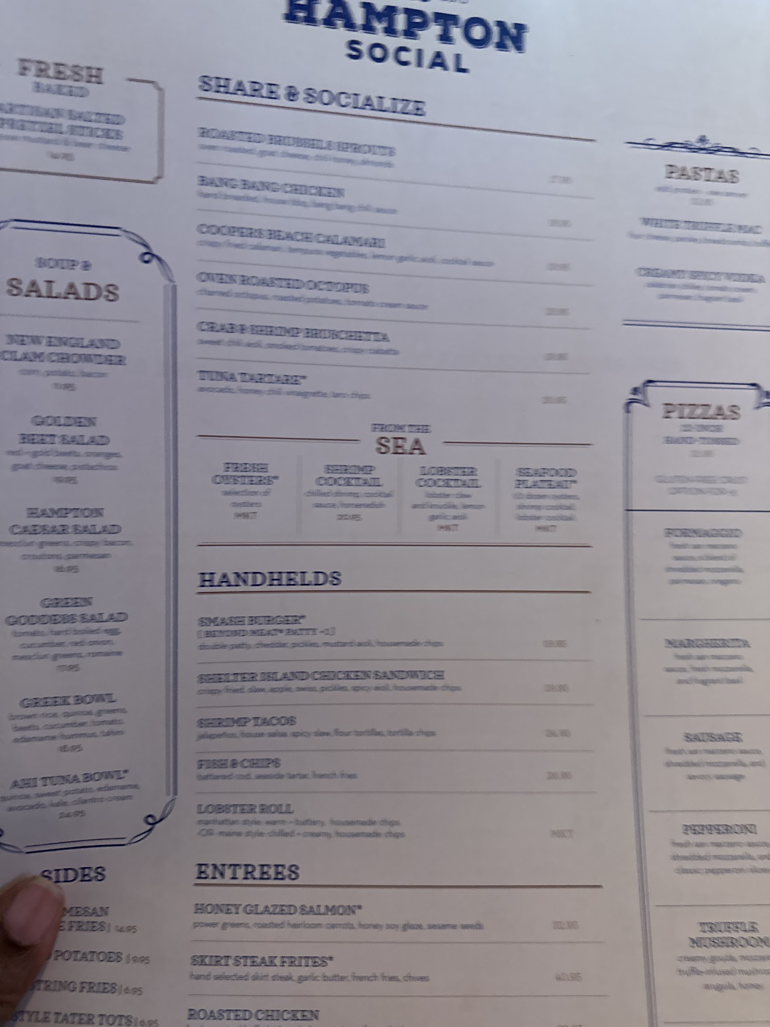 The Hampton Social - Atlanta Menu