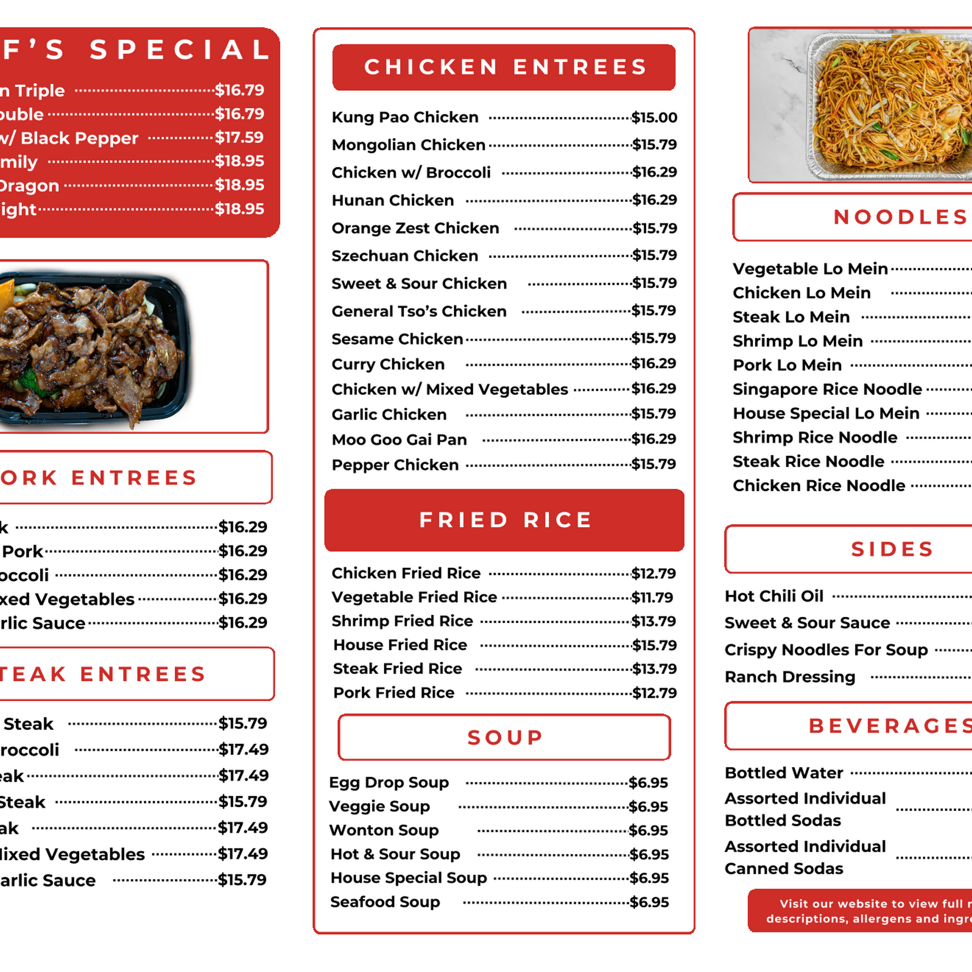 General Tso's Restaurant & Catering Menu