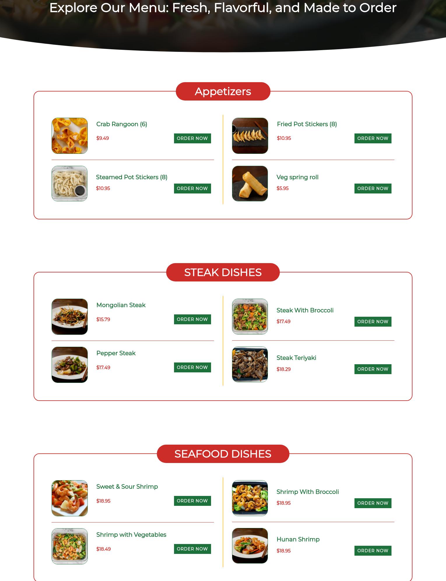 General Tso's Restaurant & Catering Menu