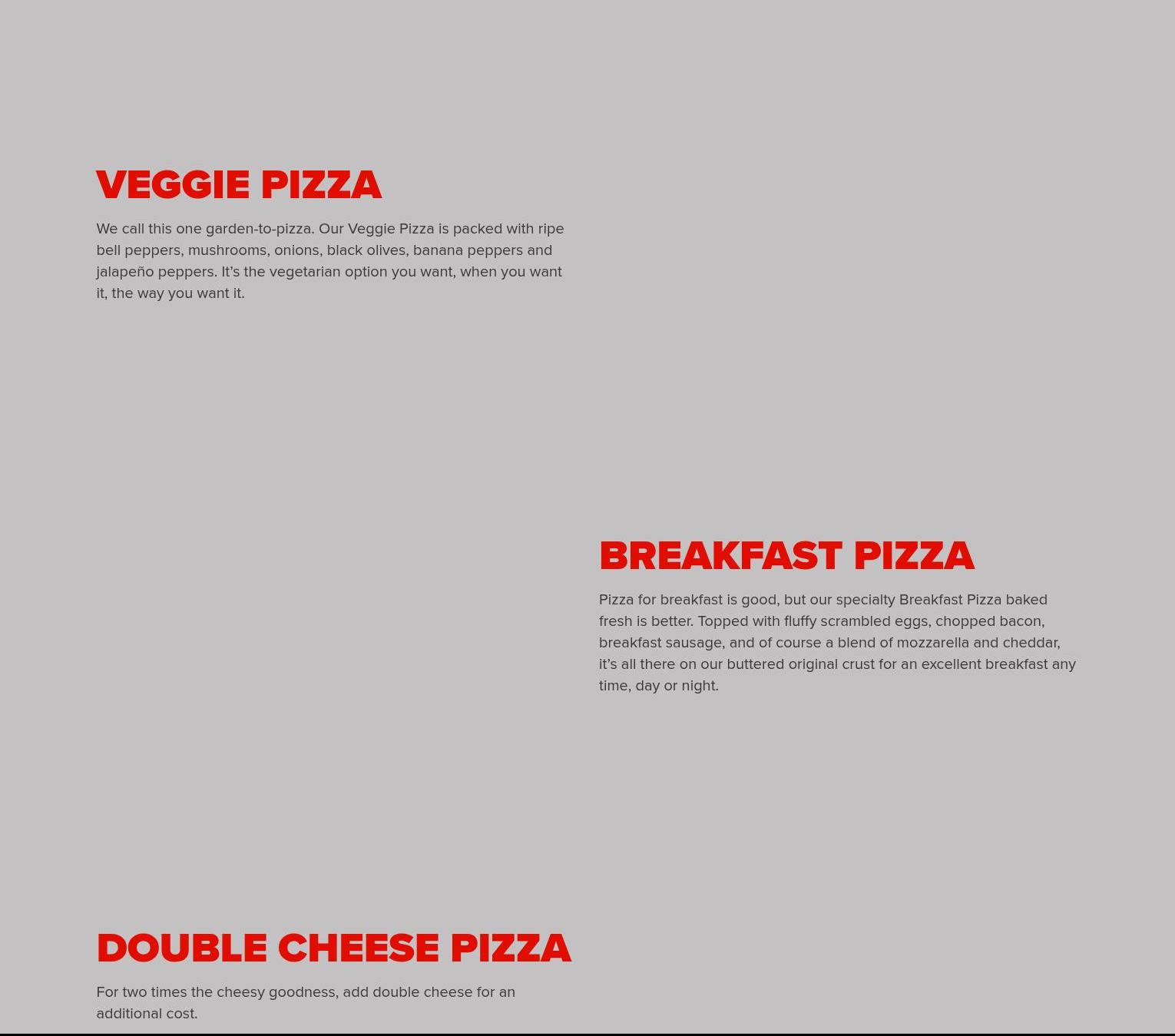 Hunt Brothers Pizza Menu