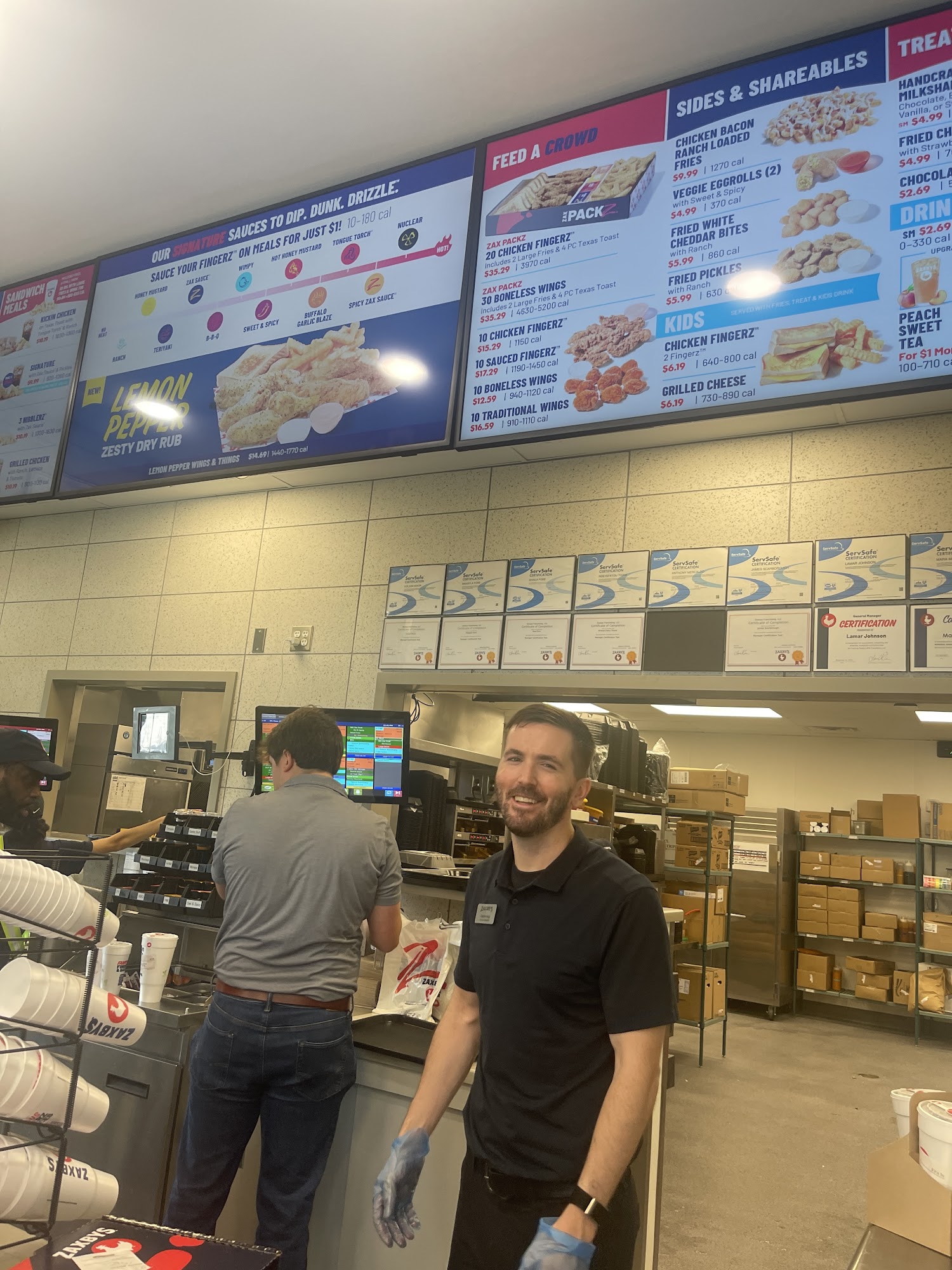 Zaxbys Chicken Fingers & Buffalo Wings Menu