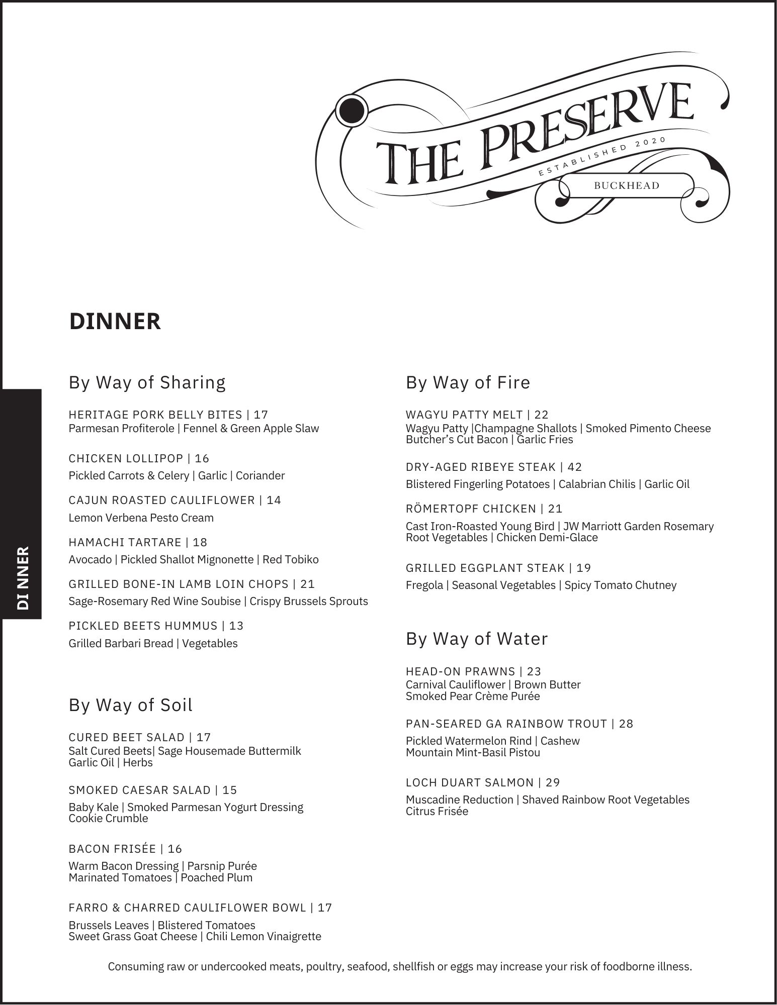 The Preserve Menu