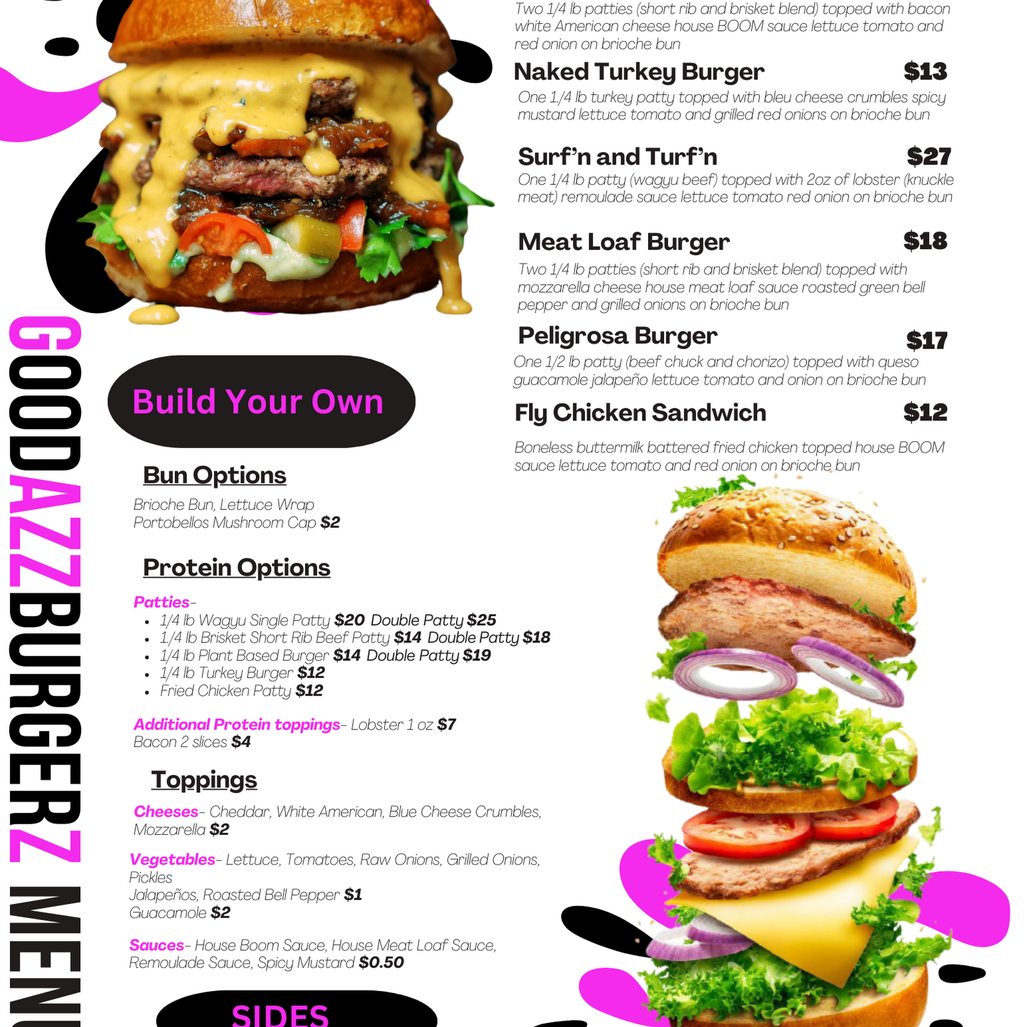 Good Azz Burgerz Menu
