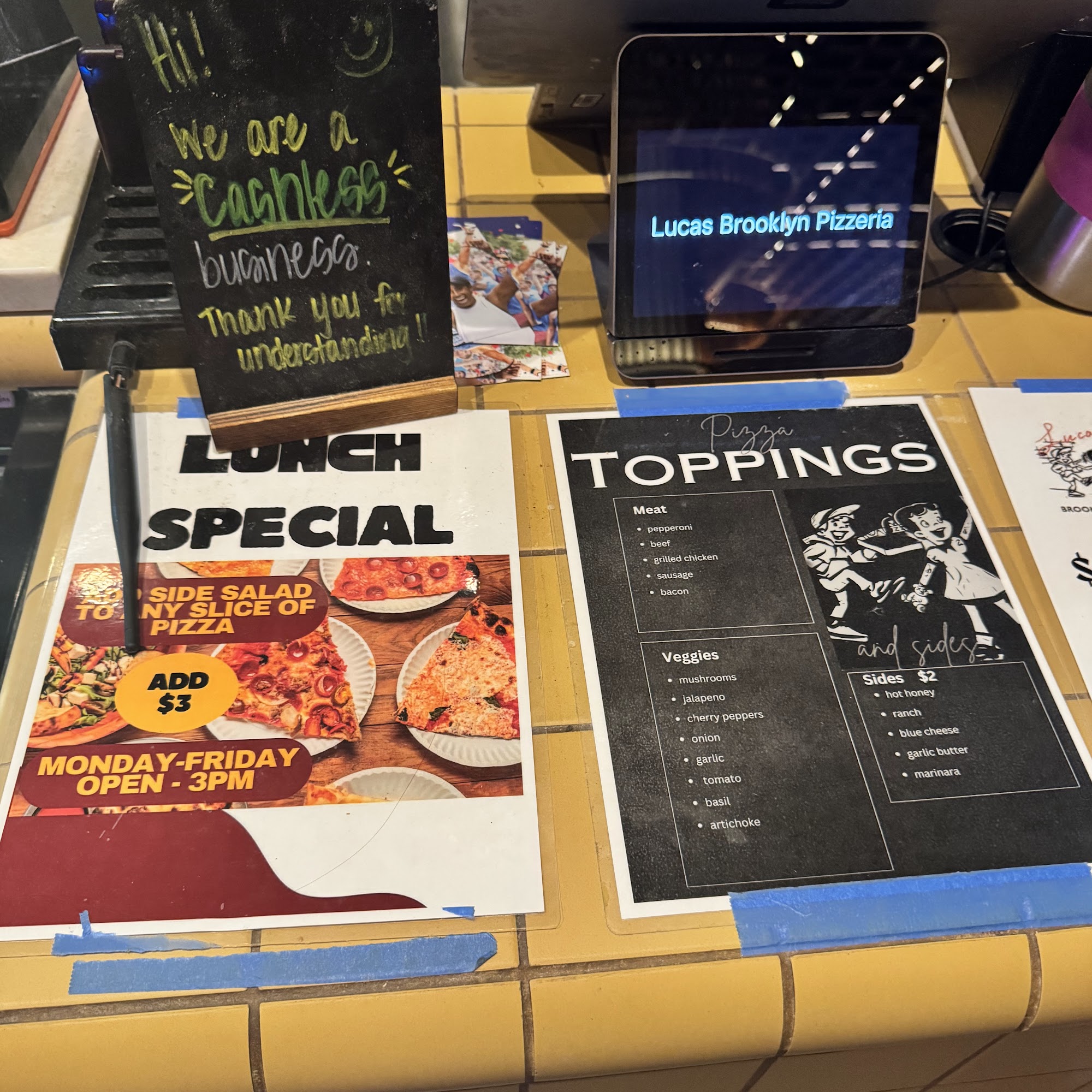 Luca’s Brooklyn Pizzeria Menu
