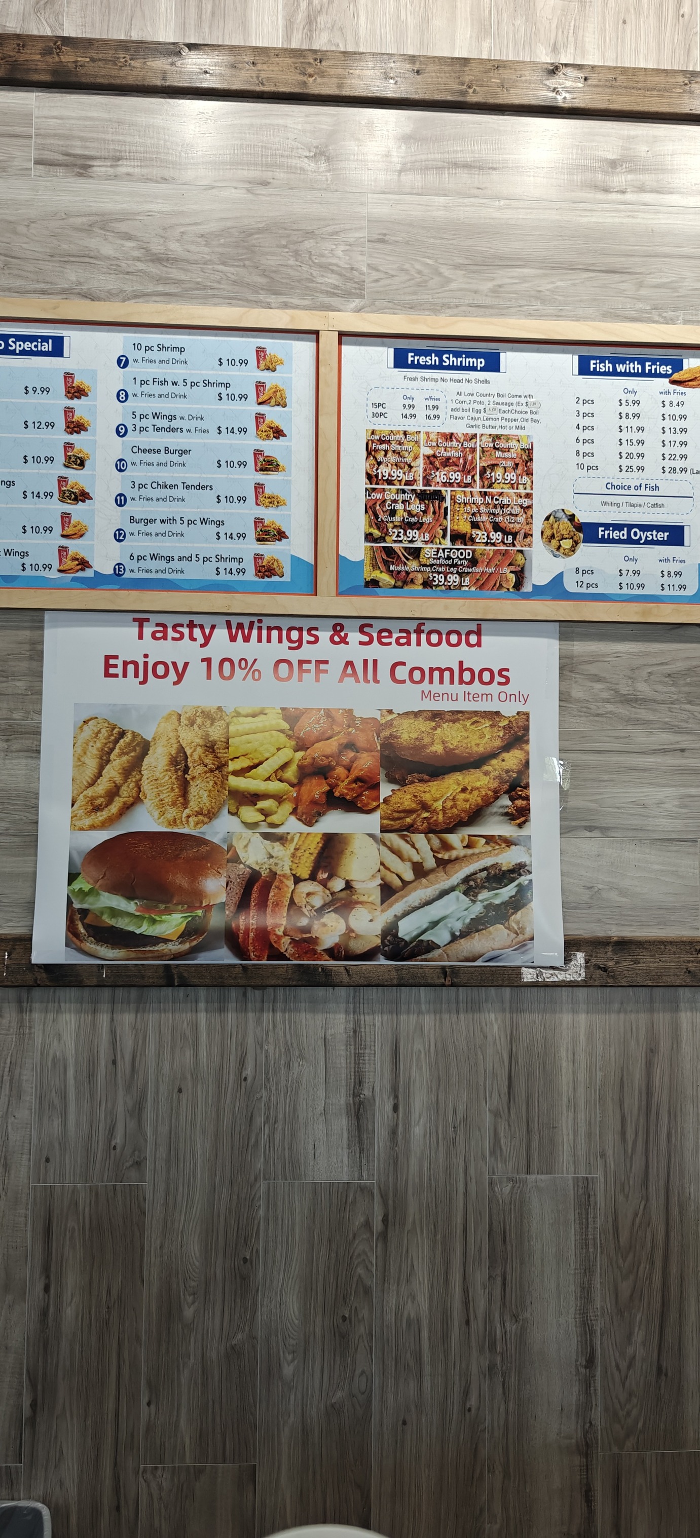 Tasty Wings & Seafood Menu
