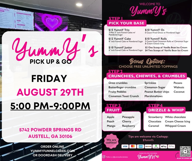 Hometown Funnel Cake Menu