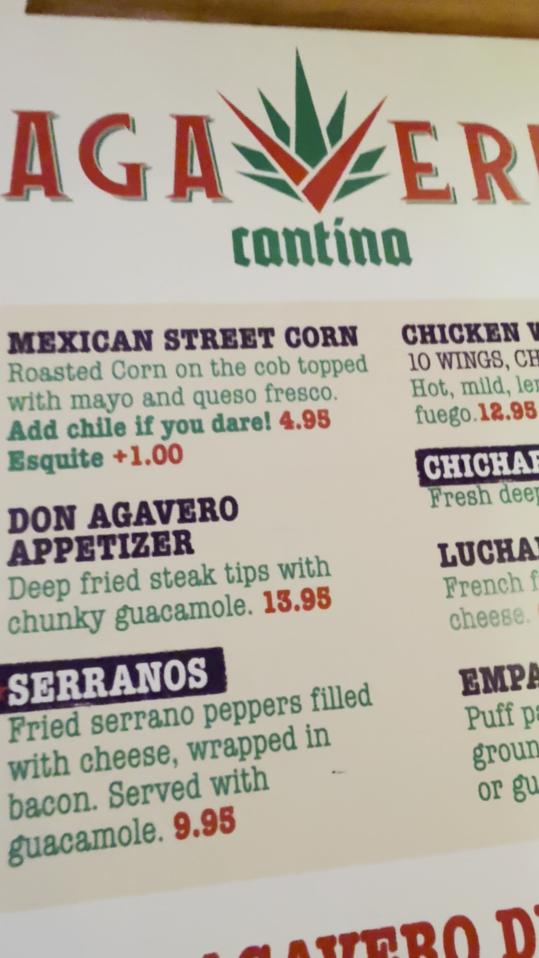 Agavero Cantina - Austell Menu