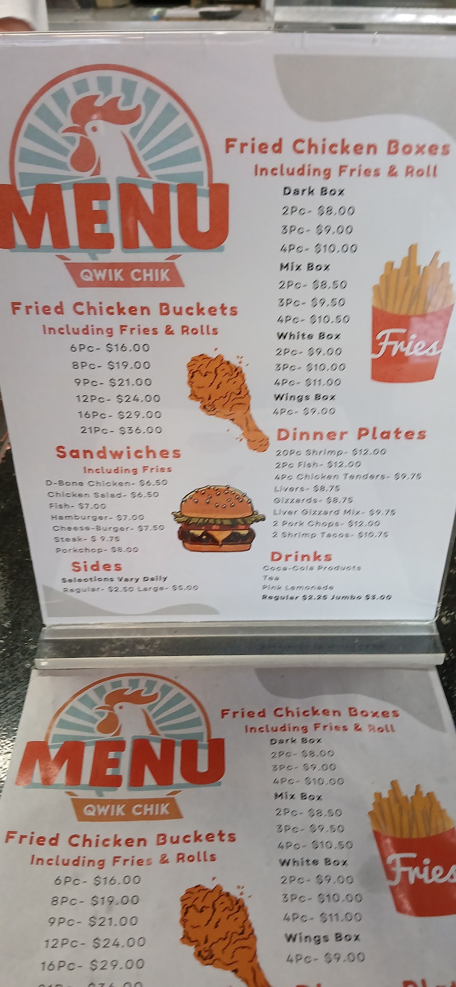 Qwik Chik Menu